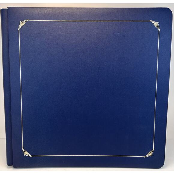 Creative Memories 12x12 Scrapbook Album Navy Blue 15 (30) Pages Silver Foil - Picture 1 of 5
